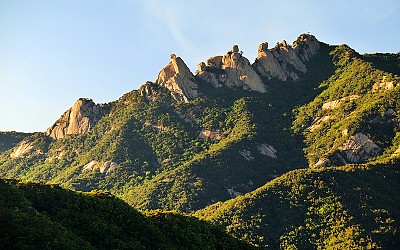 도봉산 오봉의 노을 빛