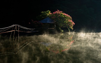 호수의아침