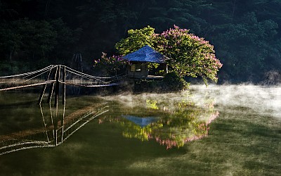 호수의아침