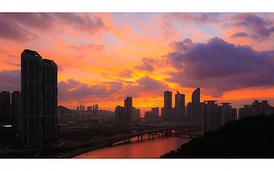 해운대 일출 여명