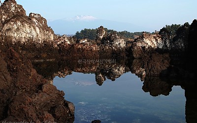 한라산설경의 반영을 담을수 있는곳..