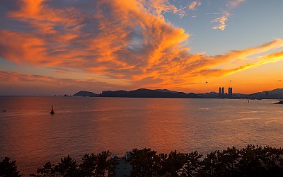 해운대 노을