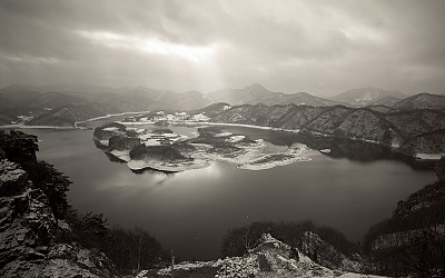 눈덮인 옥정호