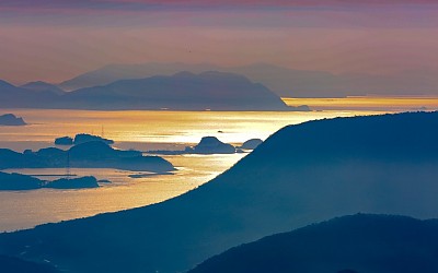팔영산에서 본 다도해 여명