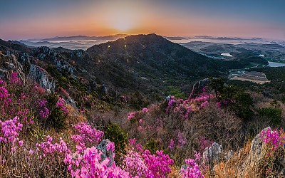 주작산의 일출경