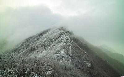 눈보라속 덕유의 설경