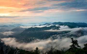 설악 소청 노을