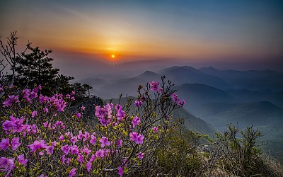 월악산 영봉의 아침