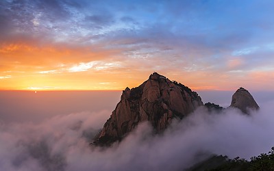 만경대 일몰경