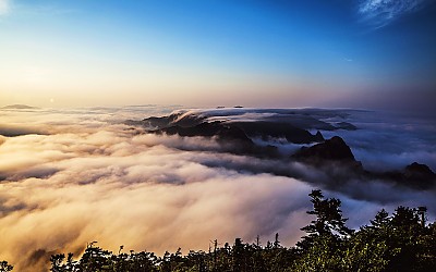 설악 일몰빛에 물들어가는 시간