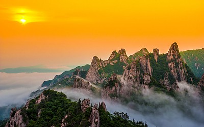 공룡능선 일몰경