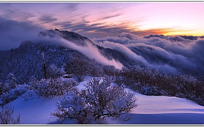 지리 중봉의 일몰