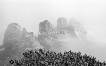 운무속의 도봉산 오봉