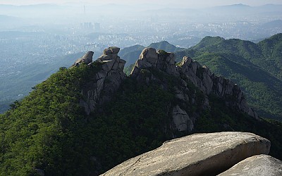 북한산의 신록